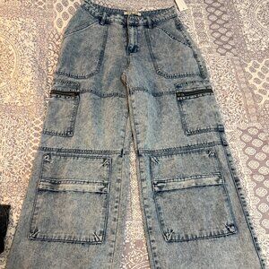 Love Cult Denim Cargo Style Jeans Women Size Small